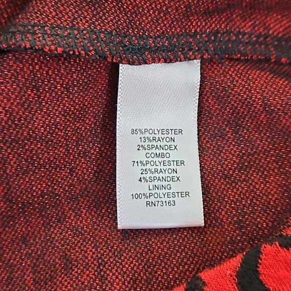 Spense Black & Red Cheeta Print Bodycon Midi Dress Size 4 Sleeveless EUC Fitted - Picture 8 of 12